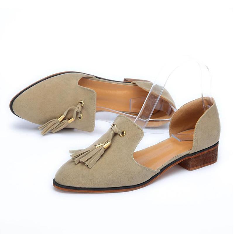 Women Flat Heel Artificial Suede Plus Size Loafers