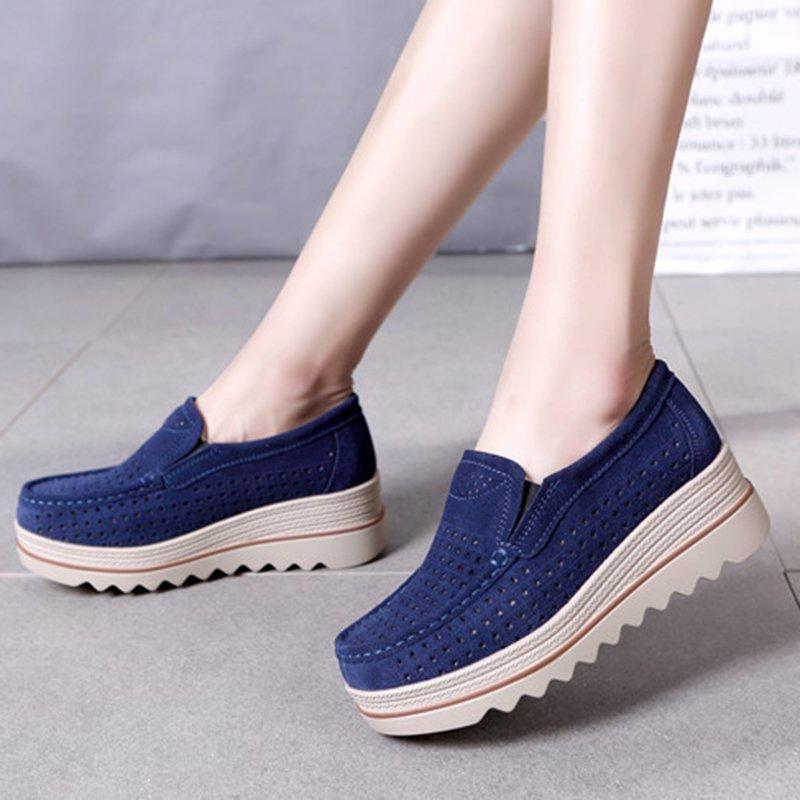 Women Flocking Creepers Casual Comfort Slip Slop Shoes