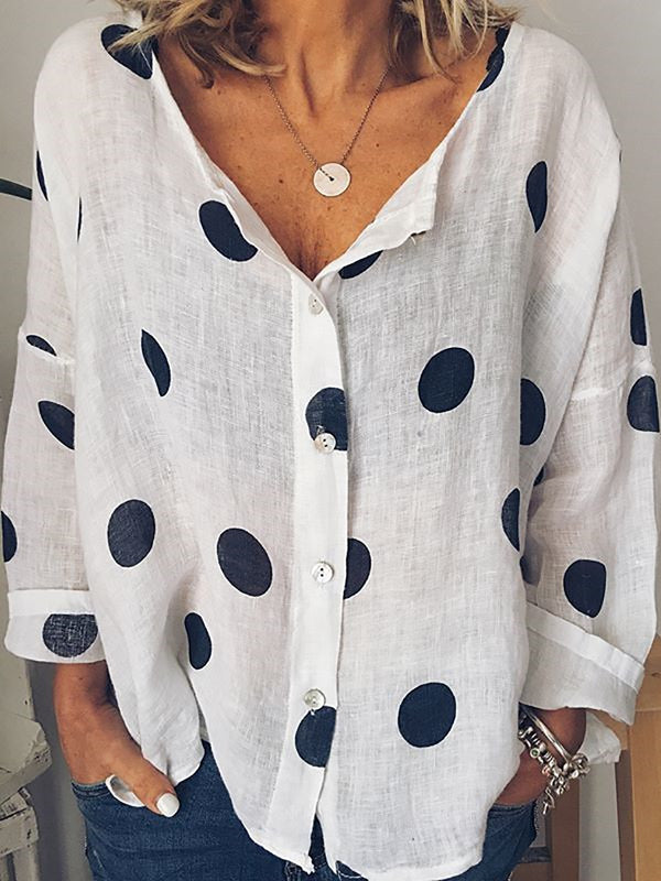 Polka Dots Long Sleeve Shirts