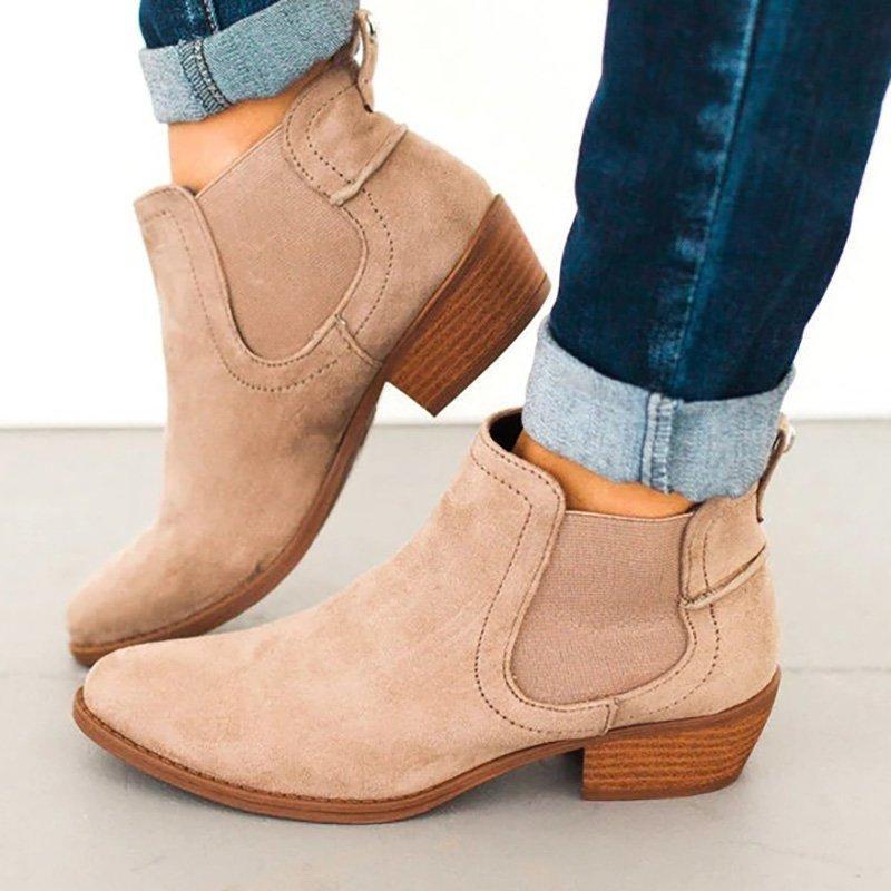 Women Flocking Booties Casual Comfort Plus Size Shoes